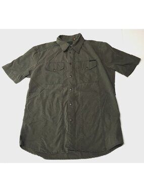 Reef Shirt Mens Small Surfer Skater Utility Grunge Button Workwear Green Preppy